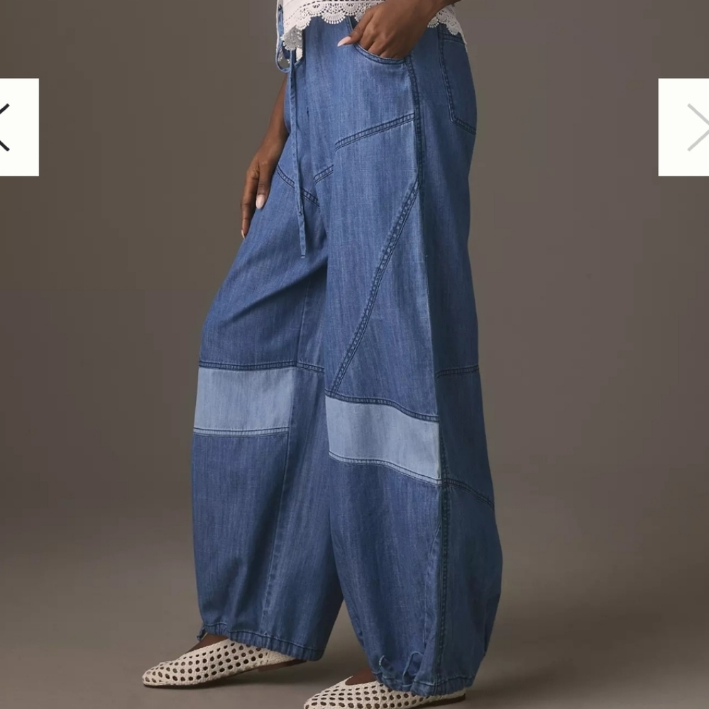Pilcro High Rise Pull On Joggers Blue Denim - Picture 4 of 10